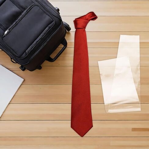 Garneck 50pcs Transparent Necktie Plastic Covers Individual Tie Bags with Antistatic Dust Protection for Men Wide Ties Clear Storage Sleeves for Travel and Office Organization in Saudi Arabia