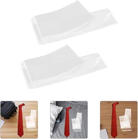 Garneck 50pcs Transparent Necktie Plastic Covers Individual Tie Bags with Antistatic Dust Protection for Men Wide Ties Clear Storage Sleeves for Travel and Office Organization in Saudi Arabia