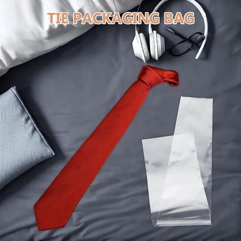 Garneck 50pcs Transparent Necktie Plastic Covers Individual Tie Bags with Antistatic Dust Protection for Men Wide Ties Clear Storage Sleeves for Travel and Office Organization in Saudi Arabia