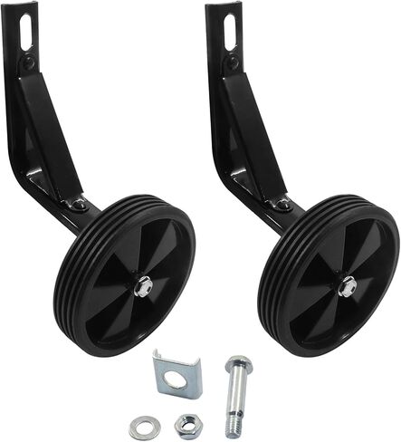 Piutouyar Black Bicycle Auxiliary Wheel Accessories for 12 Inch Bike, Thickened Bicycle Training Wheels Kids Training Bike Wheel for Variable Speed and Single Speed Bikes in Saudi Arabia
