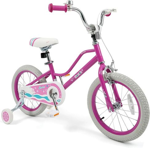 BABY JOY Girls Bike, 12" 14" 16" 18" Kids Bike for 3-8 Years Old with Training Wheels, Adjustable Seat & Handlebar, Handbrake & Coaster Brake, Children Bicycle in Saudi Arabia
