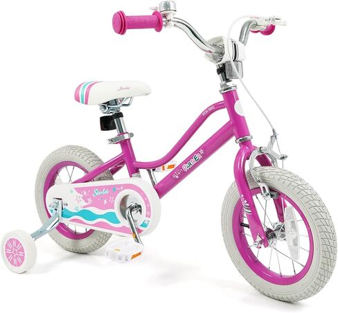 BABY JOY Girls Bike, 12" 14" 16" 18" Kids Bike for 3-8 Years Old with Training Wheels, Adjustable Seat & Handlebar, Handbrake & Coaster Brake, Children Bicycle in Saudi Arabia