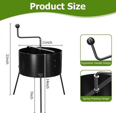 Rotary Soil Sifter for Gardening,21Inch Heavy Duty Metal Sifter for Dirt,Rock Compost and Gold Panning 0.5/0.6/0.7 Inch Mesh in Saudi Arabia