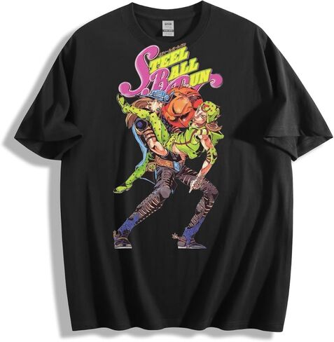 OFFICLA Steel Ball Run Manga Graphic Tee Gyro Zeppeli Johnny Joestar Anime Streetwear Shirt in Saudi Arabia