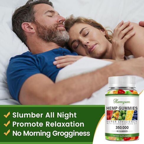 Hemp Gummies 2 Packs - for Sleep, Pain, Anxiety Relief - Extra Strength High Potency Pure Organic Supplement - with Natural Hemp Oil Extract Edible Gummy Vegan, Non-GMO in Kuwait