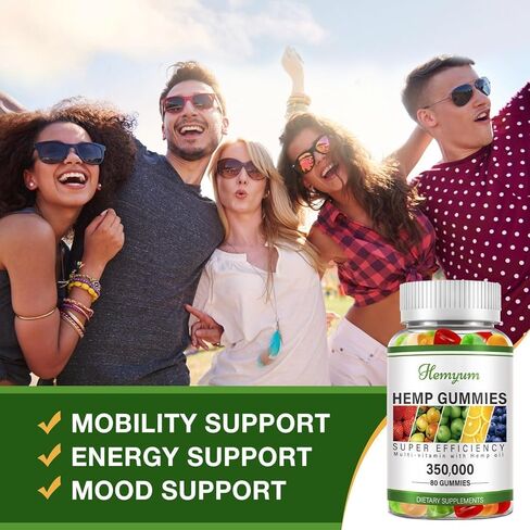 Hemp Gummies 2 Packs - for Sleep, Pain, Anxiety Relief - Extra Strength High Potency Pure Organic Supplement - with Natural Hemp Oil Extract Edible Gummy Vegan, Non-GMO in Kuwait