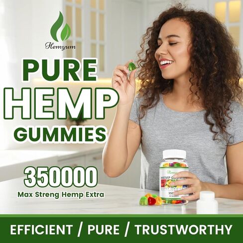 Hemp Gummies 2 Packs - for Sleep, Pain, Anxiety Relief - Extra Strength High Potency Pure Organic Supplement - with Natural Hemp Oil Extract Edible Gummy Vegan, Non-GMO in Kuwait