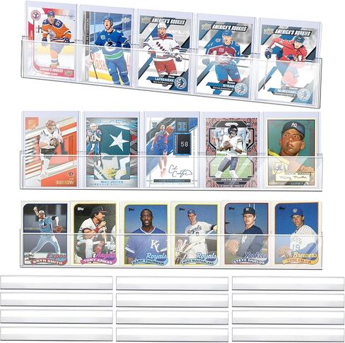 Baseball-Card-Wall-Display-Rack, 12 Packs High Clarity PET Frame, Holds 72 Raw Cards or 60 Top Loaders, Wall Mounted Trading Card Organizer Sports Card Shop Display (12 Packs) in Saudi Arabia