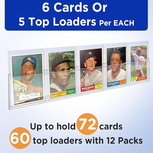 Baseball-Card-Wall-Display-Rack, 12 Packs High Clarity PET Frame, Holds 72 Raw Cards or 60 Top Loaders, Wall Mounted Trading Card Organizer Sports Card Shop Display (12 Packs) in Saudi Arabia