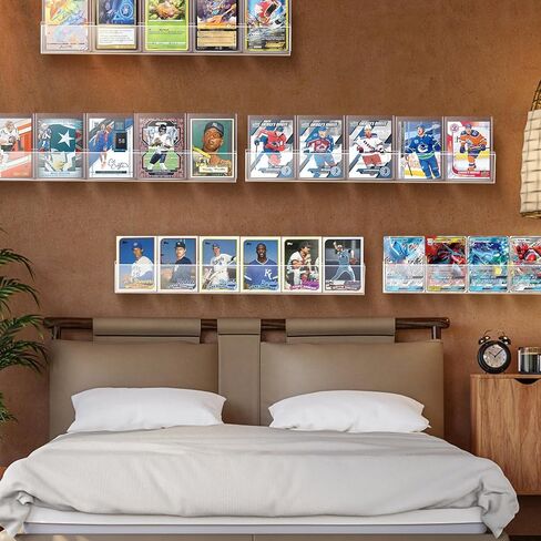 Baseball-Card-Wall-Display-Rack, 12 Packs High Clarity PET Frame, Holds 72 Raw Cards or 60 Top Loaders, Wall Mounted Trading Card Organizer Sports Card Shop Display (12 Packs) in Saudi Arabia