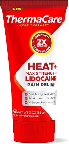 ThermaCare Heat + Max Strength 4% Lidocaine Gel, Dual Action Pain Relief with Patented Heatwave Technology, Fast-Acting Topical Gel for Back, Neck, Muscles & Joints in Kuwait