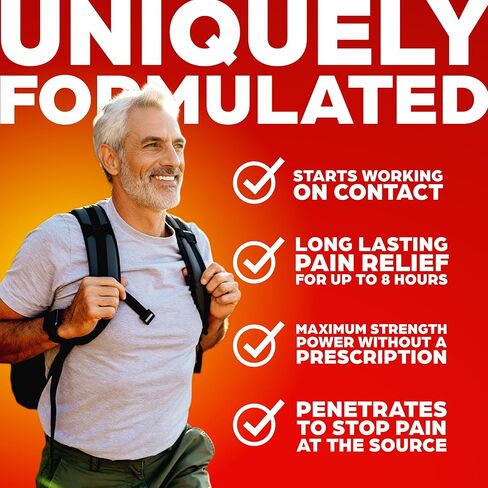 ThermaCare Heat + Max Strength 4% Lidocaine Gel, Dual Action Pain Relief with Patented Heatwave Technology, Fast-Acting Topical Gel for Back, Neck, Muscles & Joints in Kuwait