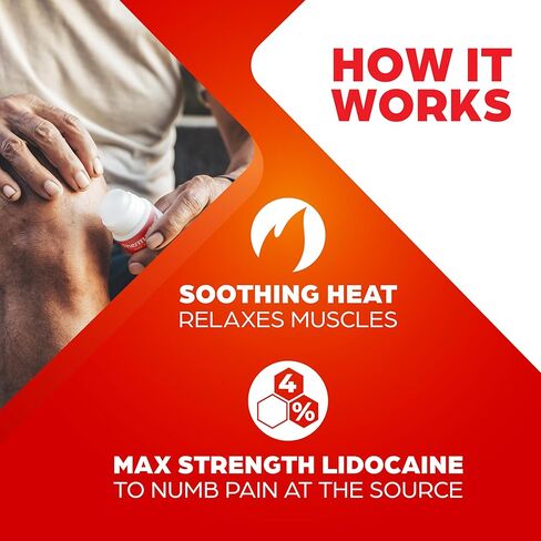 ThermaCare Heat + Max Strength 4% Lidocaine Gel, Dual Action Pain Relief with Patented Heatwave Technology, Fast-Acting Topical Gel for Back, Neck, Muscles & Joints in Kuwait