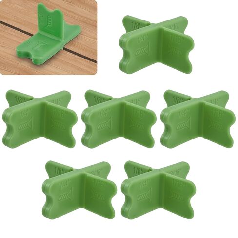 6 Pcs Multi-Thickness Deck Spacers Tool, 1/16", 1/8", 3/16", 1/4" Gap Sizes, Durable ABS Plastic for Pressure Treated Wood & Composite Decking in Kuwait