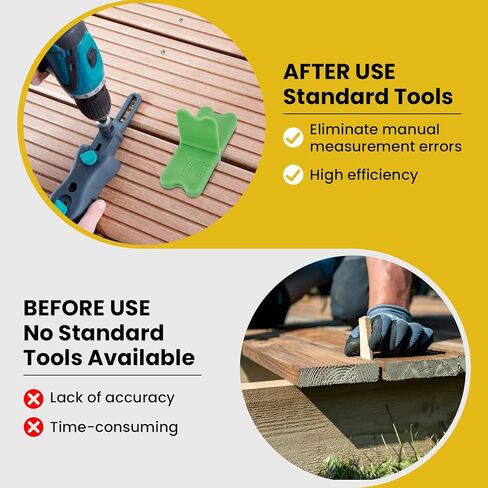 6 Pcs Multi-Thickness Deck Spacers Tool, 1/16", 1/8", 3/16", 1/4" Gap Sizes, Durable ABS Plastic for Pressure Treated Wood & Composite Decking in Kuwait