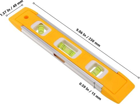 10 PCS 9 Inch Torpedo Level, Accurate Leveler Tool Torpedo Level Magnetic, Plastic Spirit Level for Measuring, Testing in Saudi Arabia