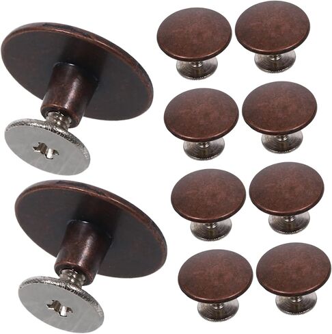 KALLORY 10 Sets Vintage Zinc Alloy Round Rivets Durable Antique Decorative Studs for Shoes Bags Belts Clothing Easy Installation Screw Rivets for DIY Projects in Saudi Arabia