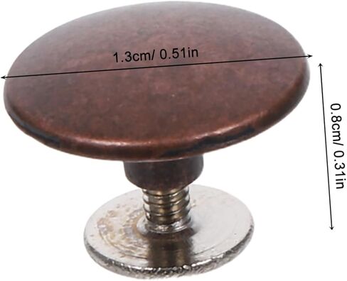 KALLORY 10 Sets Vintage Zinc Alloy Round Rivets Durable Antique Decorative Studs for Shoes Bags Belts Clothing Easy Installation Screw Rivets for DIY Projects in Saudi Arabia