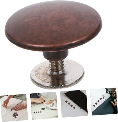 KALLORY 10 Sets Vintage Zinc Alloy Round Rivets Durable Antique Decorative Studs for Shoes Bags Belts Clothing Easy Installation Screw Rivets for DIY Projects in Saudi Arabia