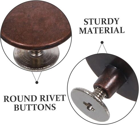 Tofficu 10 Sets Antique Zinc Alloy Round Rivets for DIY Clothing Bags Shoes Decorative Screw Back Studs Kit Easy to Install Replacement Accessories for Craft Projects in Saudi Arabia