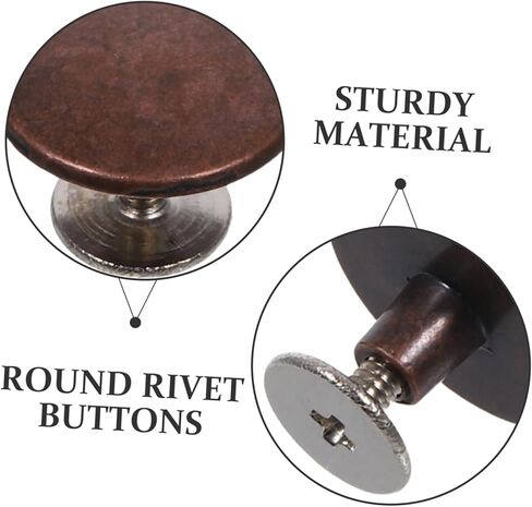 STOBOK 10 Sets Zinc Alloy Round Rivets Kit Vintage Antique Studs for Belts Bags and Clogs Durable Replacement Hardware for Punk Style Clothing and Accessories in Saudi Arabia