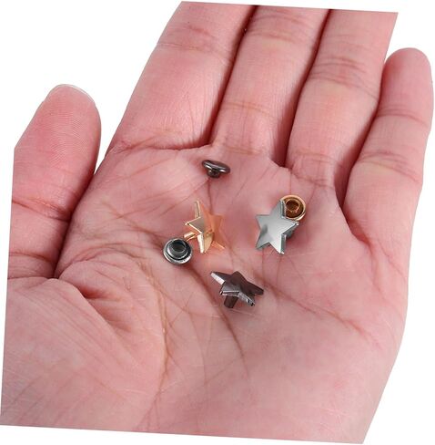 HOODANCOS 60 Sets Star Shaped Metal Rivets Decorative Studs for DIY Fashion Gunmetal Star Nail Studs for Clothing Shoes Bags and Accessories in Saudi Arabia