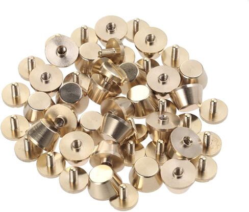 TEHAUX 25Pcs Fine Copper Studs with Screw Base for Bags Durable Rivets for Craft Smooth Edge Design for Handbag and Belt Accessories Golden in Saudi Arabia