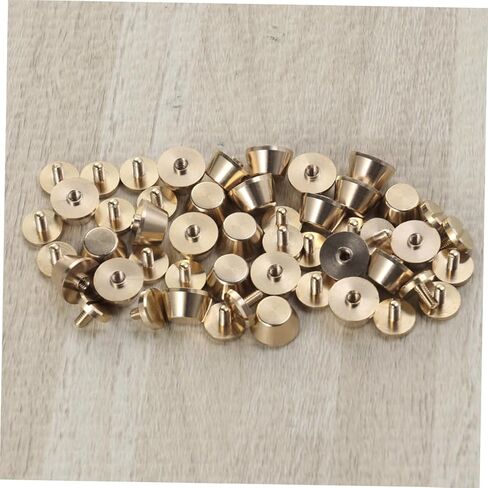 TEHAUX 25Pcs Fine Copper Studs with Screw Base for Bags Durable Rivets for Craft Smooth Edge Design for Handbag and Belt Accessories Golden in Saudi Arabia