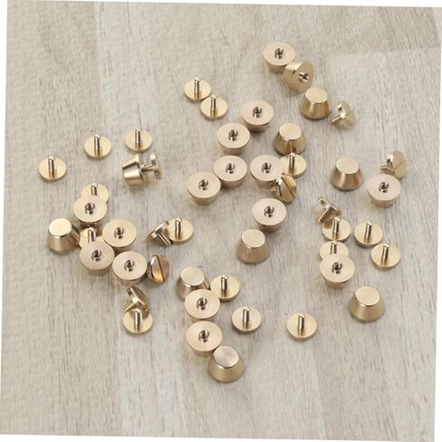 TEHAUX 25Pcs Fine Copper Studs with Screw Base for Bags Durable Rivets for Craft Smooth Edge Design for Handbag and Belt Accessories Golden in Saudi Arabia