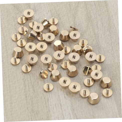 TEHAUX 25Pcs Fine Copper Studs with Screw Base for Bags Durable Rivets for Craft Smooth Edge Design for Handbag and Belt Accessories Golden in Saudi Arabia