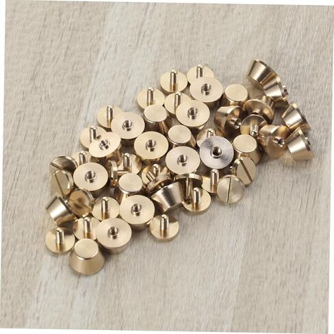 TEHAUX 25Pcs Fine Copper Studs with Screw Base for Bags Durable Rivets for Craft Smooth Edge Design for Handbag and Belt Accessories Golden in Saudi Arabia