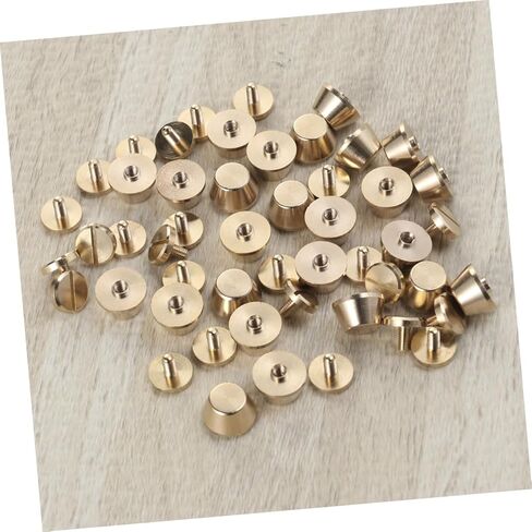 TEHAUX 25Pcs Fine Copper Studs with Screw Base for Bags Durable Rivets for Craft Smooth Edge Design for Handbag and Belt Accessories Golden in Saudi Arabia