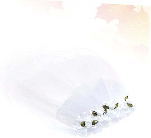 Happyyami Dog الحجاب الزفاف فساتين رسمية بيضاء رداء الزفاف ديكور الهالوين زينة الشعر فساتين الزفاف خوذة لحفلات الزفاف كضيف الحجاب الزفاف عقال الزفاف هدية فتاة العروس in Saudi Arabia