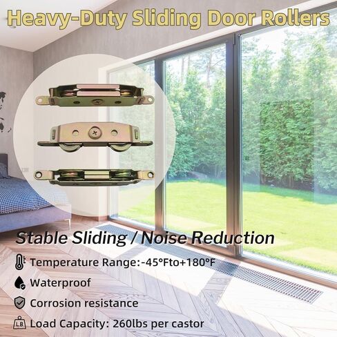 2pcs Heavy Duty Sliding Door Rollers, Lancisism Steel Ball Bearing Patio Door Wheels, Heavy Duty Tandem Wheels Compatible for Andersen, Truth Part #31761A, Jeld Wen, Milgard, Marvin, Peachtree in Kuwait