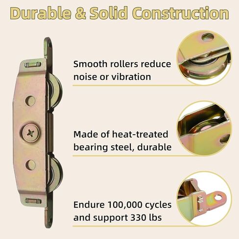 2pcs Heavy Duty Sliding Door Rollers, Lancisism Steel Ball Bearing Patio Door Wheels, Heavy Duty Tandem Wheels Compatible for Andersen, Truth Part #31761A, Jeld Wen, Milgard, Marvin, Peachtree in Kuwait