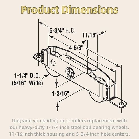 2pcs Heavy Duty Sliding Door Rollers, Lancisism Steel Ball Bearing Patio Door Wheels, Heavy Duty Tandem Wheels Compatible for Andersen, Truth Part #31761A, Jeld Wen, Milgard, Marvin, Peachtree in Kuwait