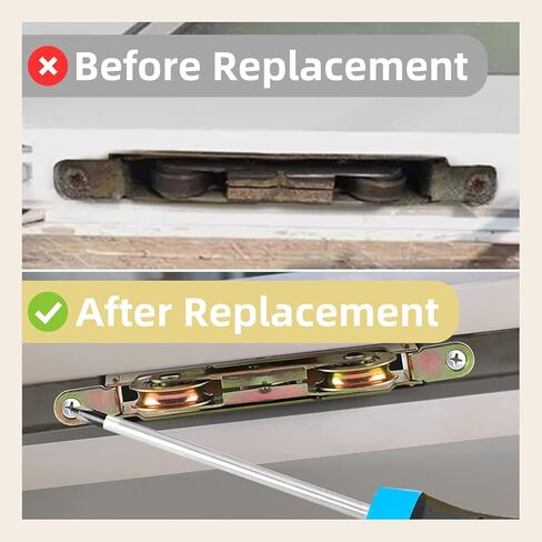 2pcs Heavy Duty Sliding Door Rollers, Lancisism Steel Ball Bearing Patio Door Wheels, Heavy Duty Tandem Wheels Compatible for Andersen, Truth Part #31761A, Jeld Wen, Milgard, Marvin, Peachtree in Kuwait