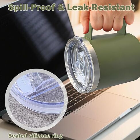 قطعتان من غطاء بديل، غطاء كوب، كوب بيرة كلاسيكي سعة 16 أونصة، أغطية أكواب بديلة شفافة مضادة للانسكاب مع حلقة سيليكون مانعة للتسرب، خالية من مادة BPA، آمنة للاستخدام في غسالة الأطباق لتغطية كوب الشرب in Kuwait