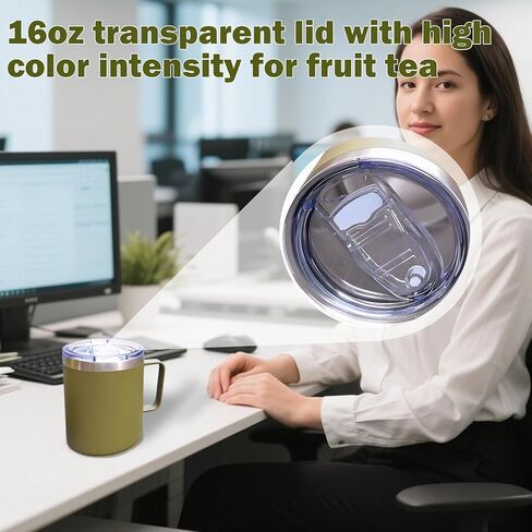 قطعتان من غطاء بديل، غطاء كوب، كوب بيرة كلاسيكي سعة 16 أونصة، أغطية أكواب بديلة شفافة مضادة للانسكاب مع حلقة سيليكون مانعة للتسرب، خالية من مادة BPA، آمنة للاستخدام في غسالة الأطباق لتغطية كوب الشرب in Kuwait