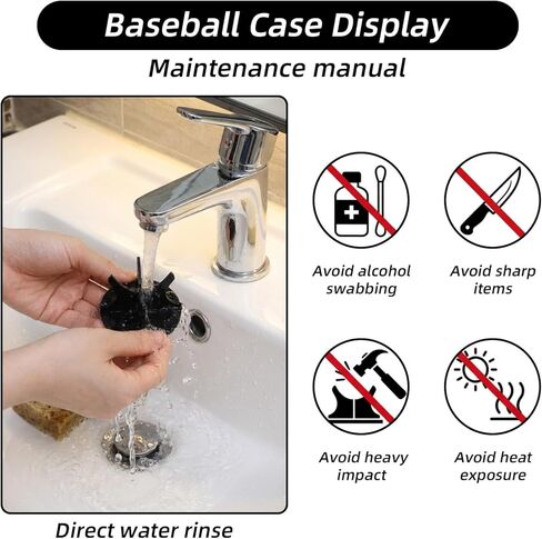 4 PCS Acrylic Baseball Case Display for Balls, Non-Slip Holder Pads Suitable for Baseball, Golf Softball, Tennis Ball Spheres, Thanksgiving Pumpkin Black BaseballStand (1.96 × 1.23") in Saudi Arabia