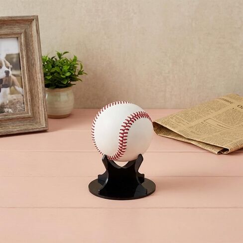 4 PCS Acrylic Baseball Case Display for Balls, Non-Slip Holder Pads Suitable for Baseball, Golf Softball, Tennis Ball Spheres, Thanksgiving Pumpkin Black BaseballStand (1.96 × 1.23") in Saudi Arabia