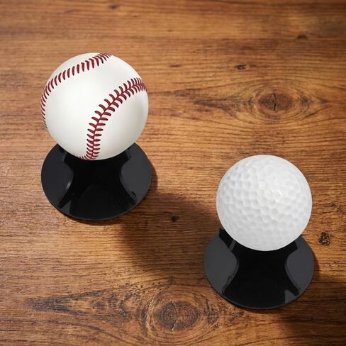 4 PCS Acrylic Baseball Case Display for Balls, Non-Slip Holder Pads Suitable for Baseball, Golf Softball, Tennis Ball Spheres, Thanksgiving Pumpkin Black BaseballStand (1.96 × 1.23") in Saudi Arabia