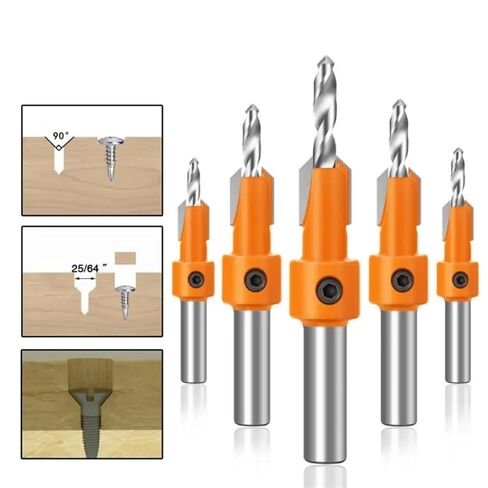6 Size Countersink Drill Bit Set Carpentry Tools Countersunk Counter Sink Bit 10mm Width for Woodworking Wood Counterbore Drill (Size : 1pc 3.2X8) in Saudi Arabia