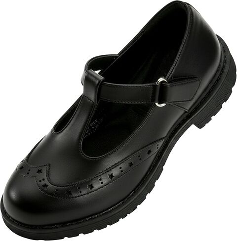 Toddler Girls Dress Shoes Mary Jane Flats Little Big Kid Wedding Party Princess School Uniform Ballet Black White Classic T-Strap Low Heel Hook and Loop Slip-On Soft Sole Closed Toe in Saudi Arabia