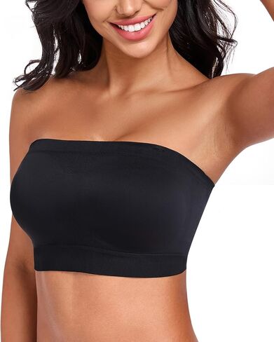 HACI Strapless Bra Wireless No-Slip Supportive Seamless Bandeau Tube Top for Women Everyday in Kuwait