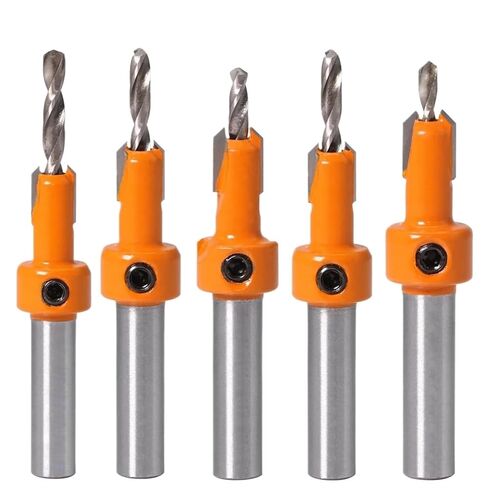 SHOKHI A Set of Woodworking Counterbore Drill Screw On Alloy Head Step Drill Wood Self-Tapping Screw Hole Drill Installation Tool (Size : 5PCS Center Drill) in Saudi Arabia