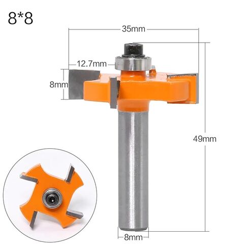 SHOKHI 1PCS 8mm Shank T Type Bearings Wood Milling Cutter Industrial Grade Rabbeting Bit Woodworking Tool Router Bits for Wood ( Size : 8MM ) in Saudi Arabia