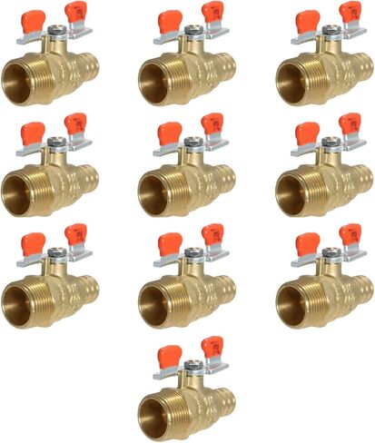 XFITTING Barb Crimp Pex 1/2 Inch x 1/2 Male Ball Valve With Tee Handle, 23-1-9=2X, 2 Pieces in Kuwait