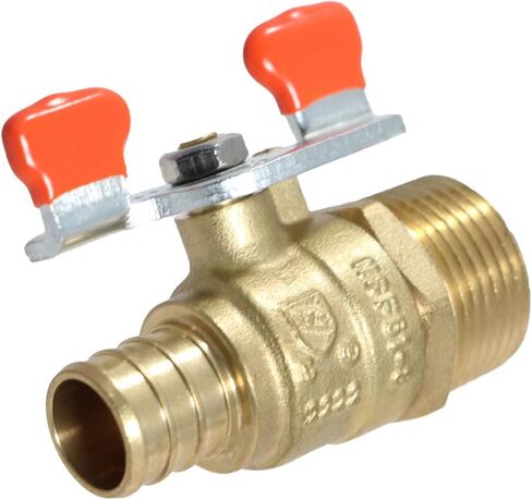 XFITTING Barb Crimp Pex 1/2 Inch x 1/2 Male Ball Valve With Tee Handle, 23-1-9=2X, 2 Pieces in Kuwait