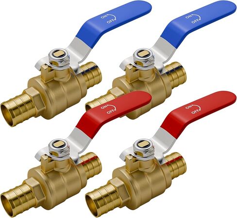 4 عبوات صمام كروي Pex مقاس 3/4 بوصة، صمام إيقاف مقاس 3/4 بوصة × 3/4 بوصة للمياه الساخنة والباردة، معتمد من UPC، in Saudi Arabia